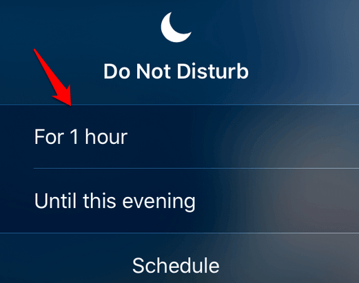Do Not Disturb options 