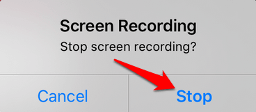 Stop Screen Recording confirmation window 
