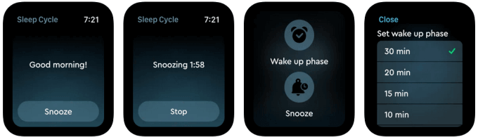 Sleep Cycle app screens 