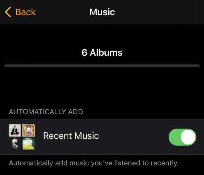 Automatically add Recent Music toggle in Music 