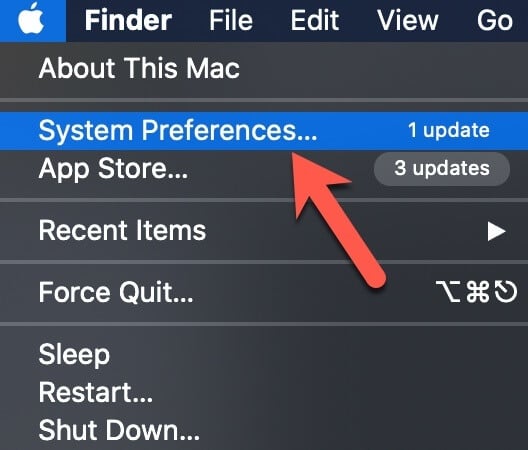 Apple > System Preferences 