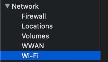 Wi-Fi in left sidebar 