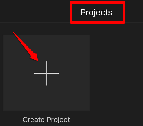 Plus icon in Projects window 