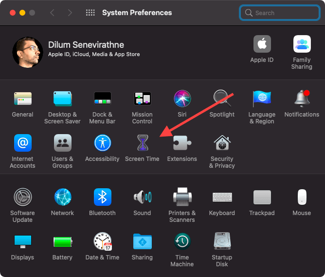 Screen Time in System Preferences
