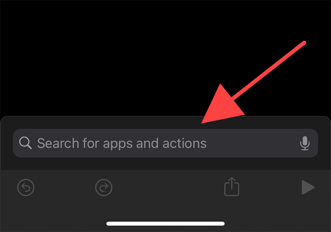 Search for apps and actions field