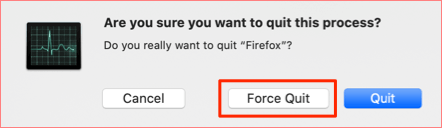 Force Quit button 