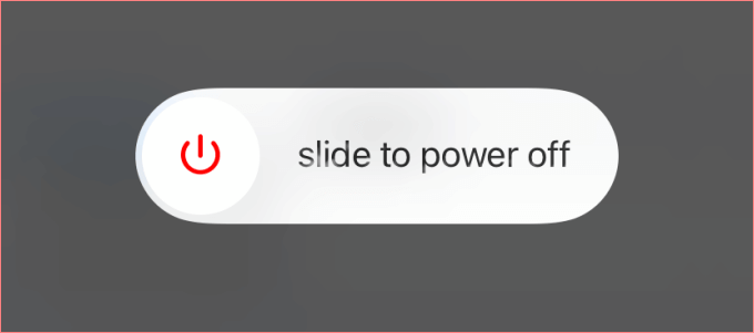 Slide to power off screen 