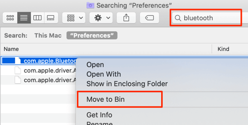 Move to Bin in right-click menu 