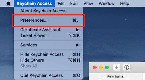 Keychain Access > Preferences