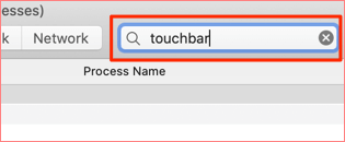touchbar in search bar