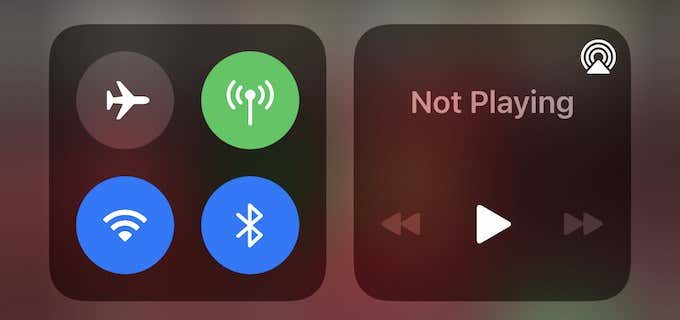 Airplane mode inactive in Control Center