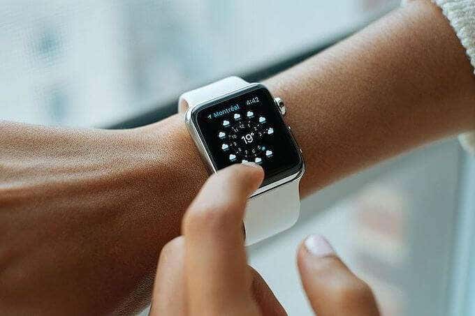 Someone's wrist with an Apple Watch 