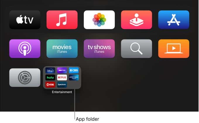 App folder on home screen 