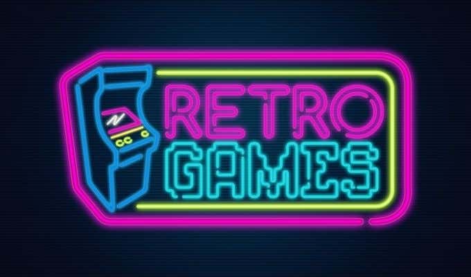 Retro Games in neon