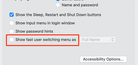 Show fast user switching menu as option 