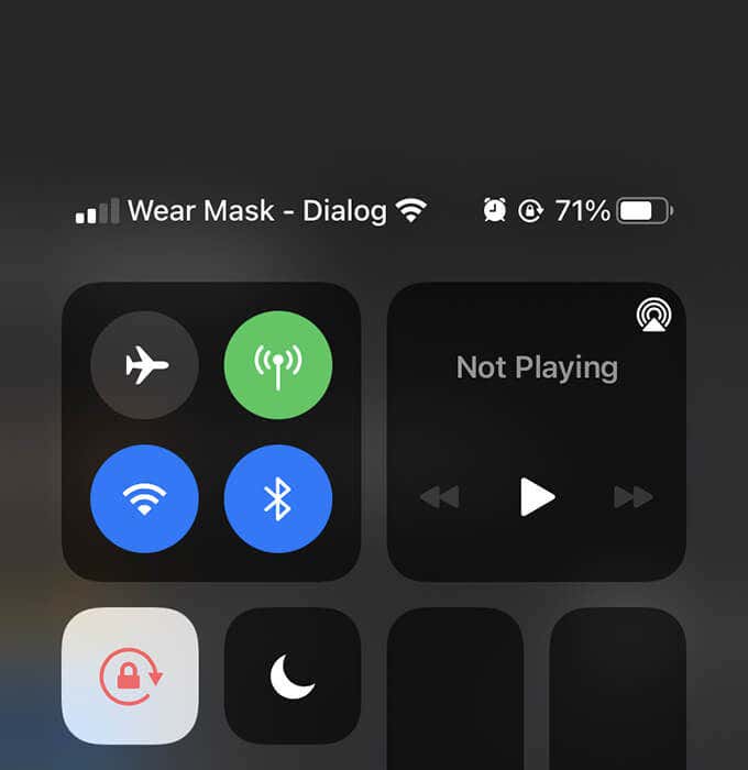 Activated Bluetooth in Control Center