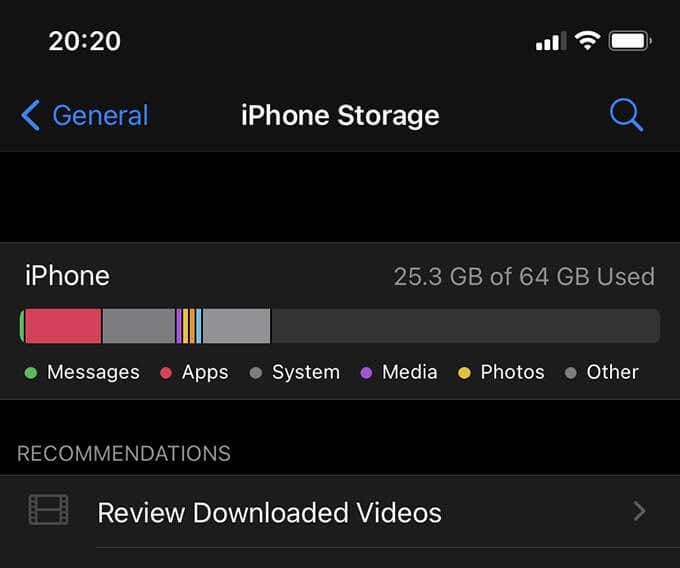 Settings > General > iPhone Storage