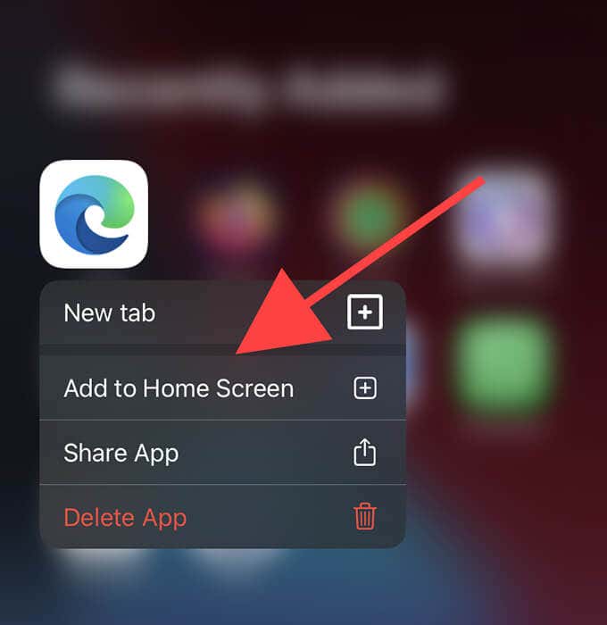 Add to Home Screen quick action 