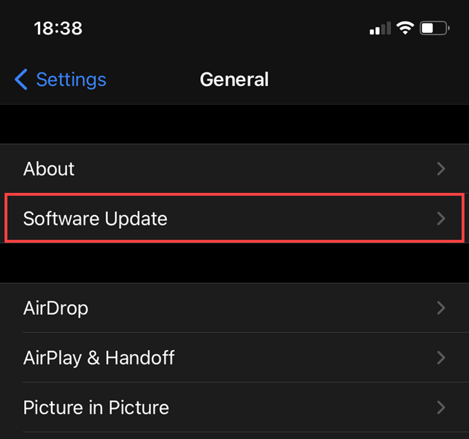 Settings > General > Software Update.