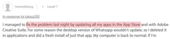 User posting they fixed the problem by updating all apps 