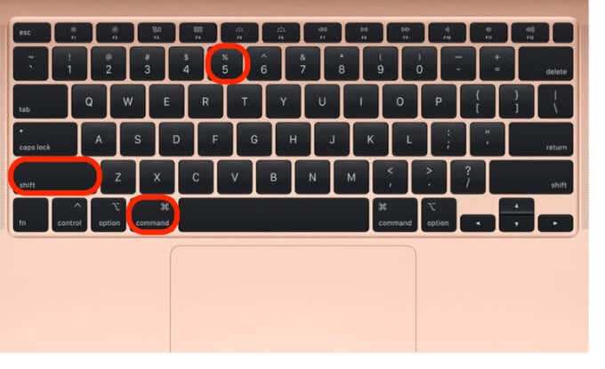 Shift+Command+5 keys