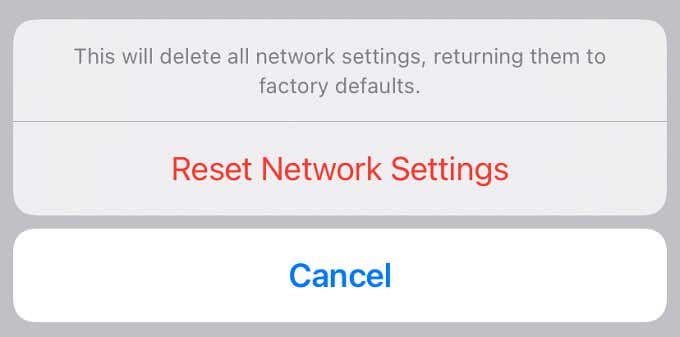 Settings > General > Reset > Reset Network Settings 