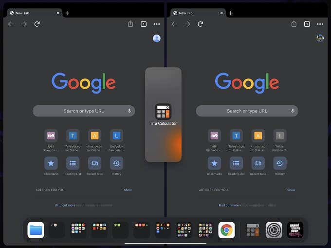 Three apps running at once 