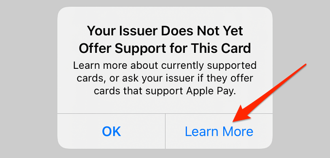 15 your issuer does not yet offer support for this card apple pay