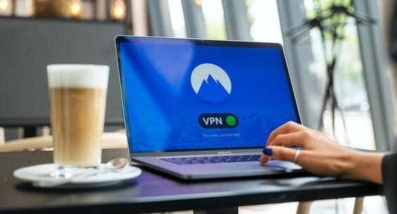 VPN screen on a Mac laptop 