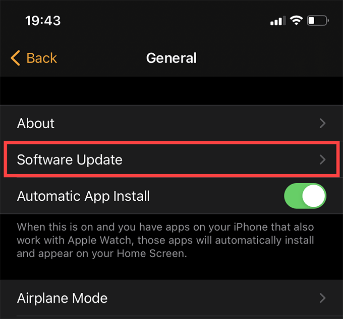 General > Software Update on iPhone