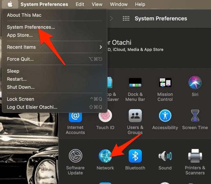 Apple > System Preferences > Network 