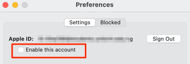 Enable this account checkbox unchecked