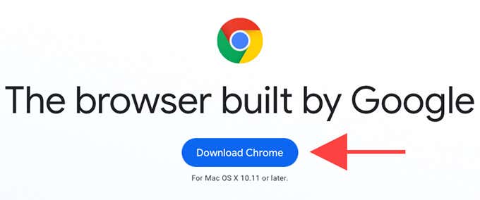 Download Chrome button 