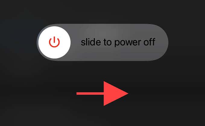 Slide to power off screen 