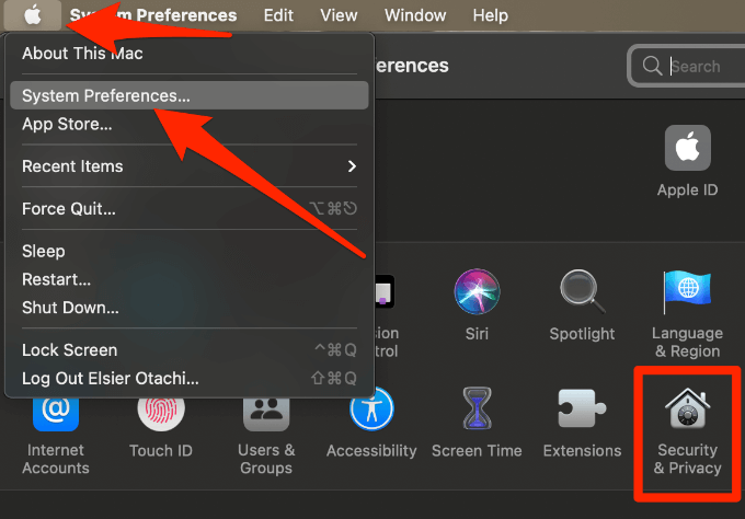 Apple > System Preferences > Security & Privacy
