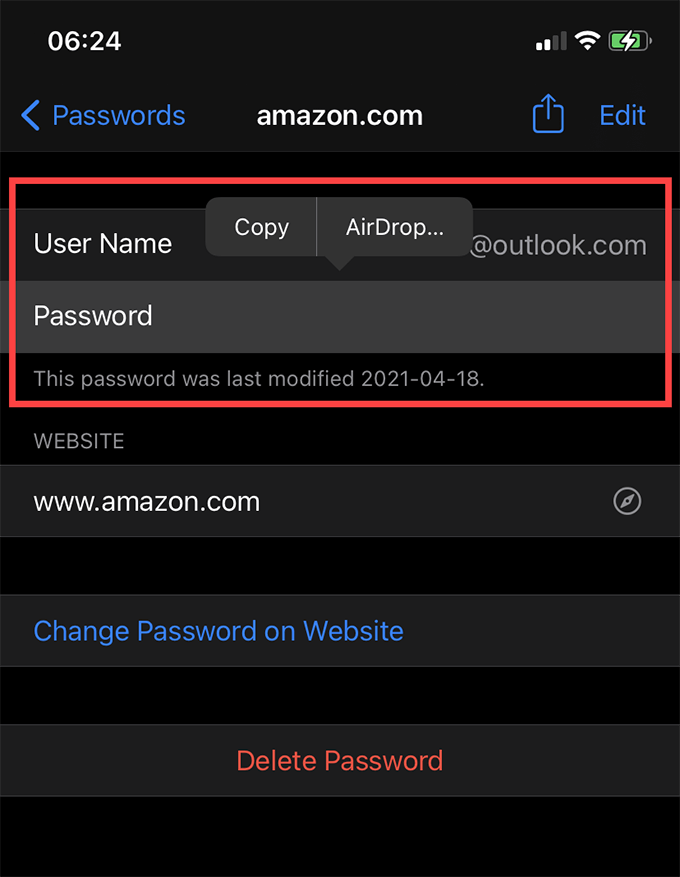 Password Copy & Paste