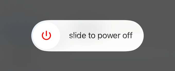 Slide to power off screen