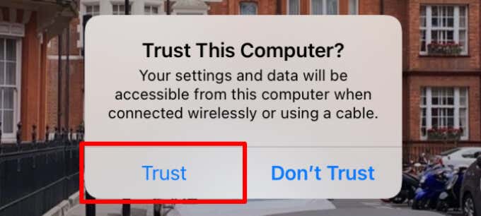 Trust this computer prompt