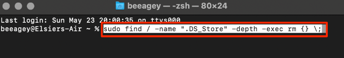 sudo find / -name ".DS_Store" -depth -exec rm {} \; 