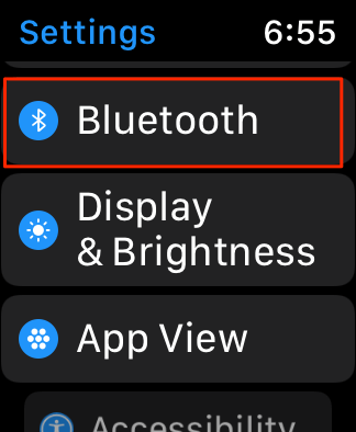 Bluetooth in Settings 