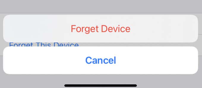 Forget Device button 
