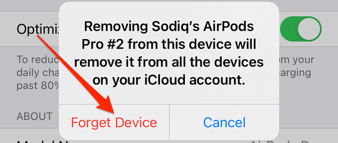 Forget Device second confirmation prompt
