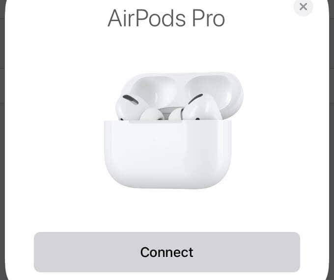 AirPods Pro Connect screen 