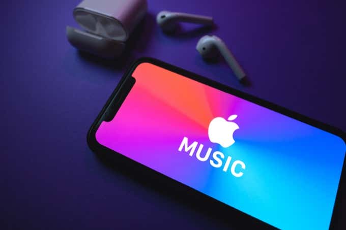 Apple Music logo on an iPhone