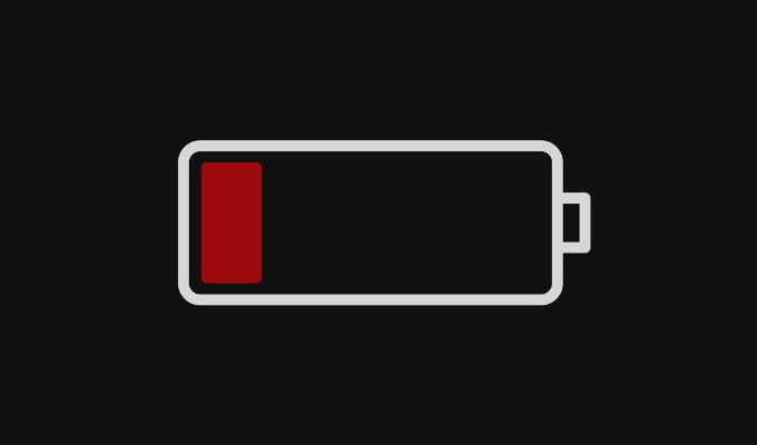 Drained battery icon