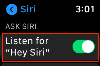 Listen for "Hey Siri" toggle 