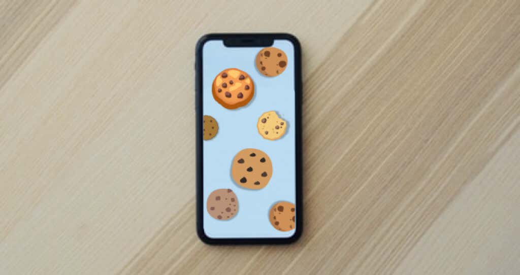 Drawing of cookies on an iPhone screen 