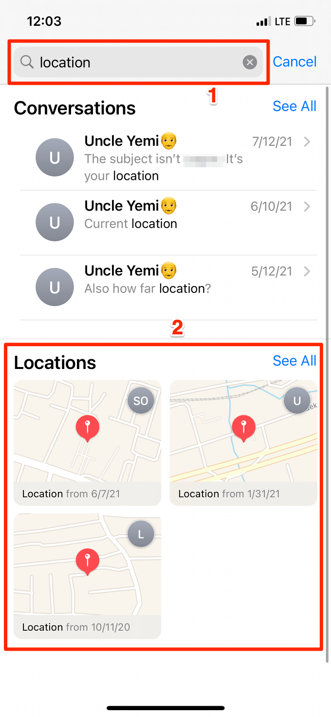 Location typed in search bar and shown on map 
