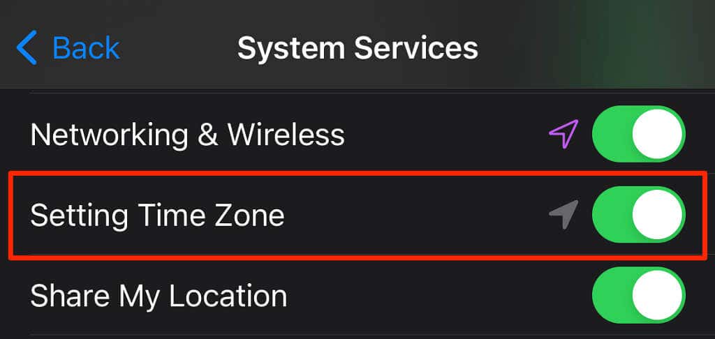 System Services > Setting Time Zone 