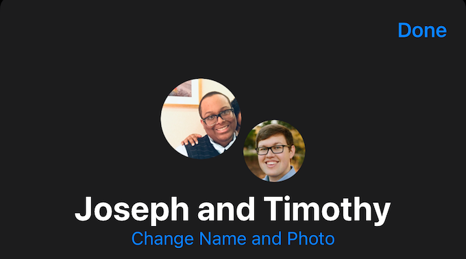 Change Name and Photo option 